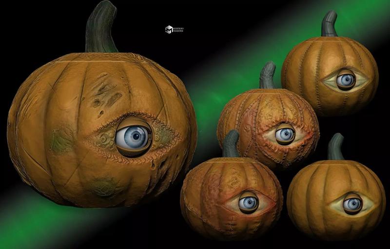 All seeing pumpkin with moveable eye