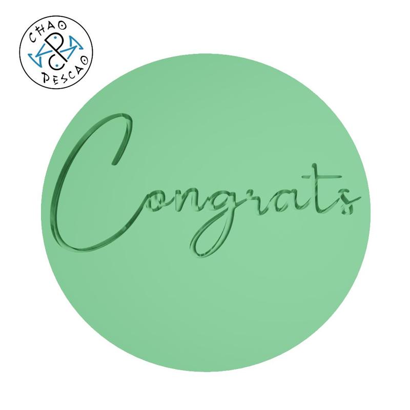 Congrats - Stamp Outboss - Cookie - Fondant - Polymer Clay
