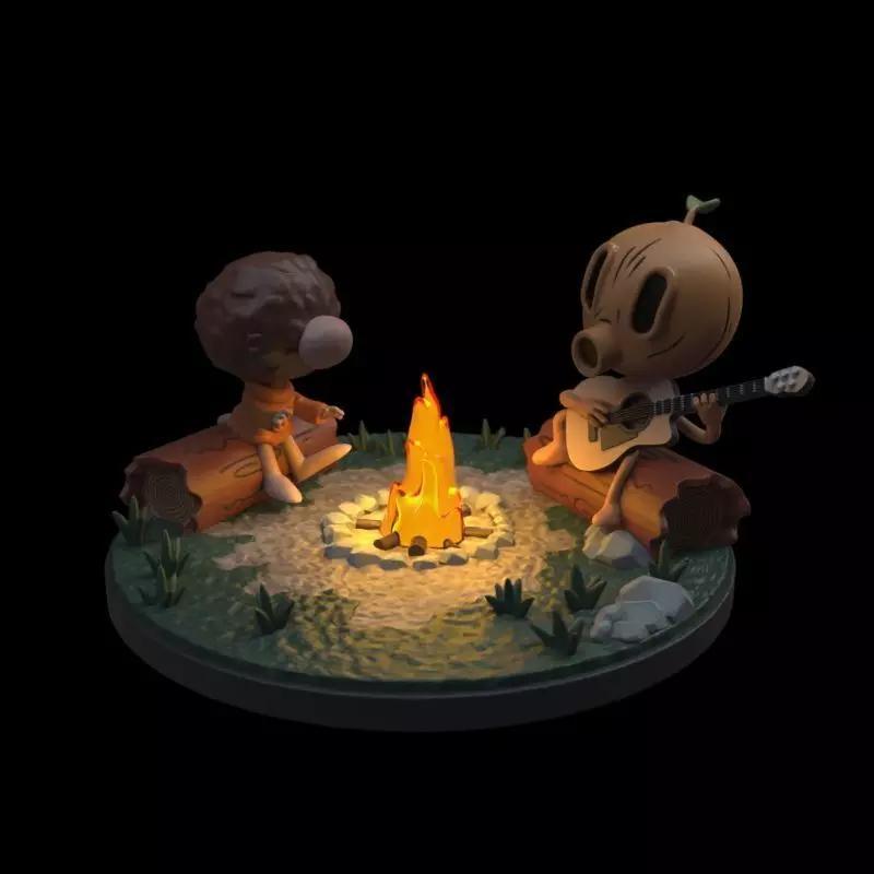 Woodman and Tontu diorama