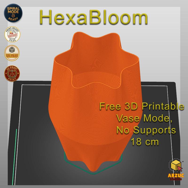 HexaBloom – Free 3D Printable Vase | Vase Mode | 18cm