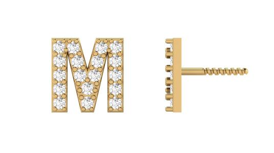 M Letter Alphabets Studs Earrings