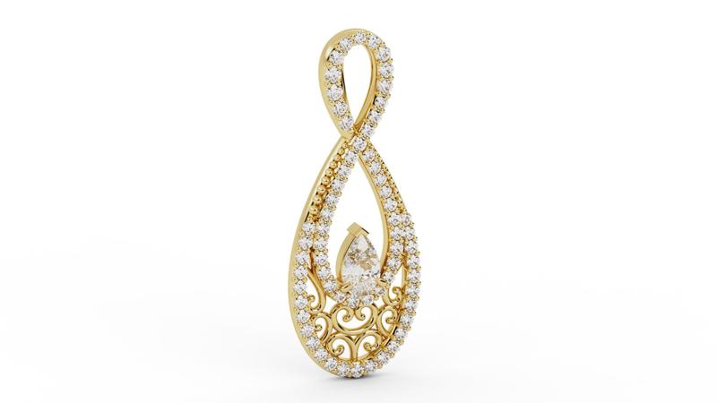 Infinity Teardrop Diamond Pendant