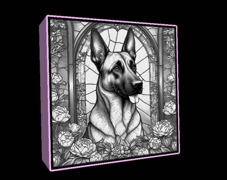 Lightbox Belgian Malinois lithophane