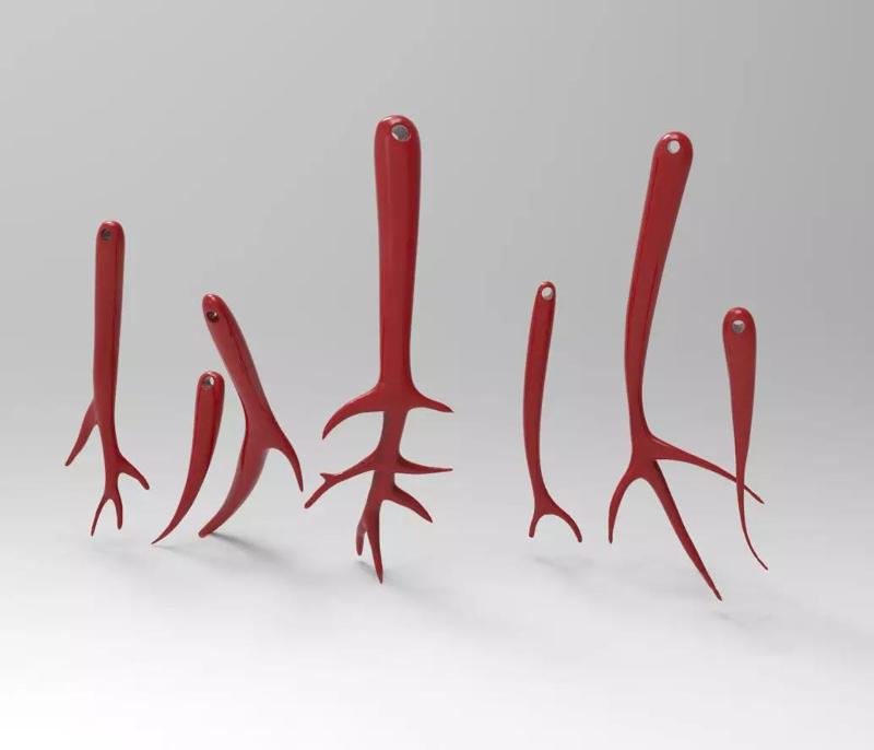 7 Spiny Beads Set - Jewelry Pendant 3D Models with Prickles 3D Model Collection