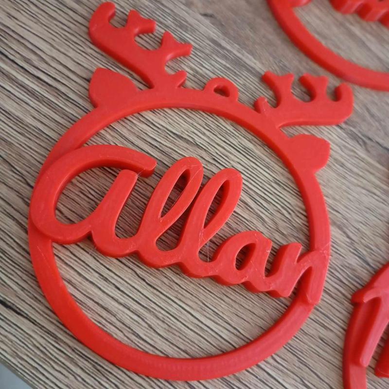 2 x Allan, Personalized Christmas tree ball