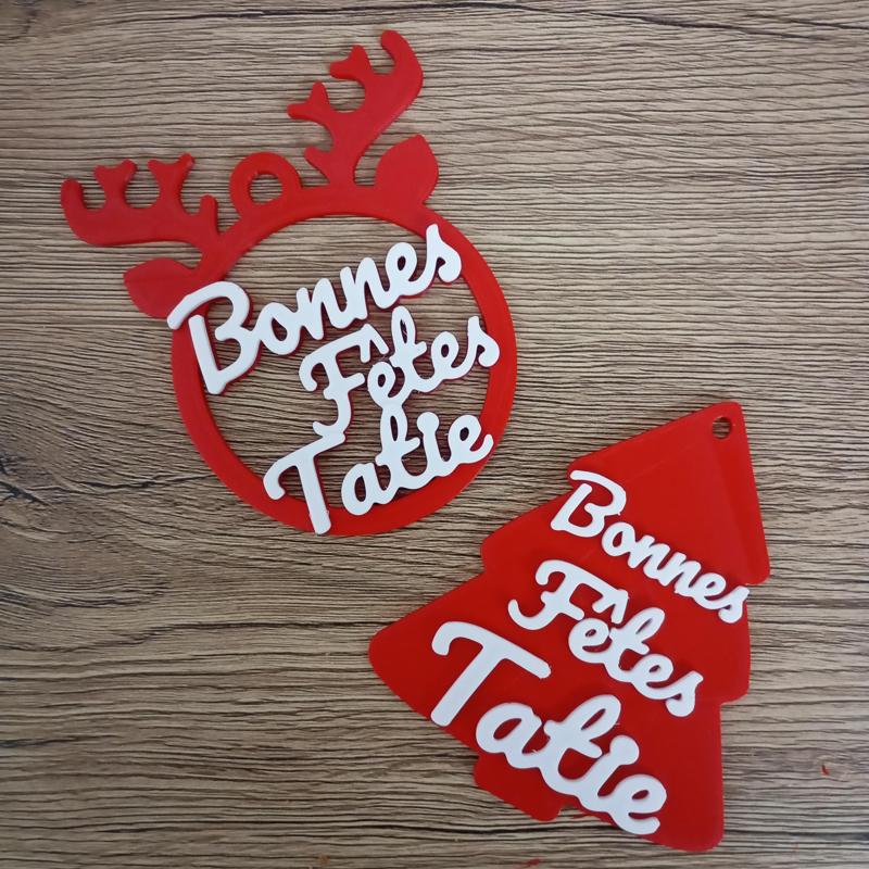 3 x Happy Holidays Auntie, Personalized Christmas tree bauble