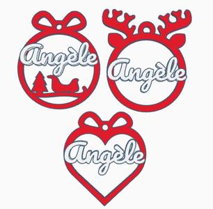 3 x Angèle, Personalized Christmas tree ball
