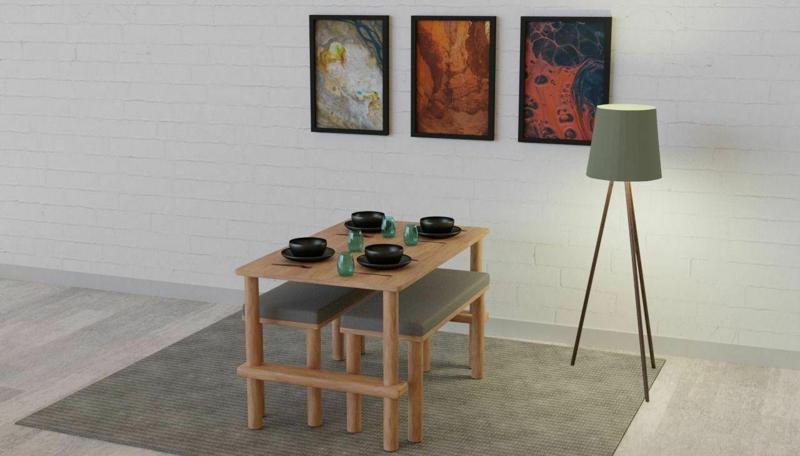 Modern Wood Dining Table and Chairs