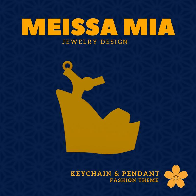 Mini Glam – 3D Print File for High Heels Keychain or Pendant - High Heels Keychain - High Heels Pendant - Girl's Fashion - Princess Fashion Accessories