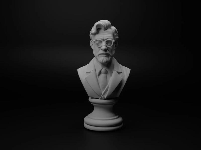 Scientist Bust Chess