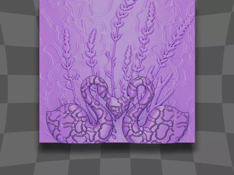 The couple beautiful swans and heart design