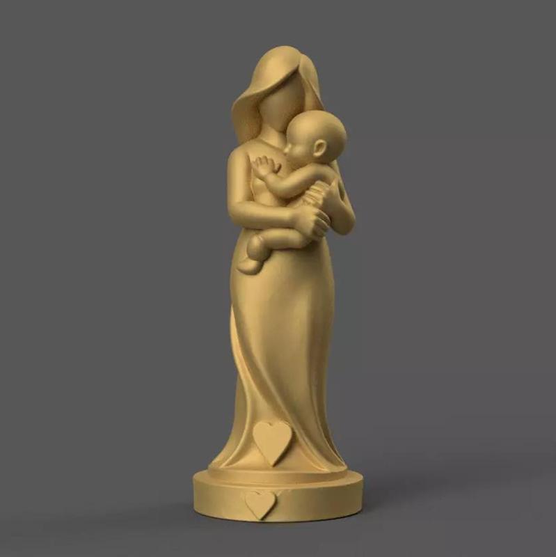 Pure Love Mother Child 3D STL Statue