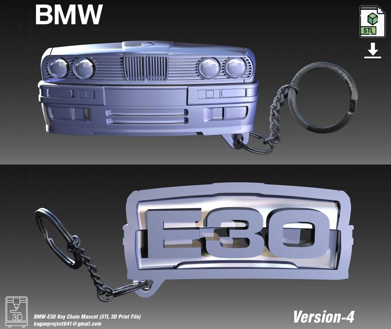 BMW e30 Mascot, Keychain, Keyring (v4)