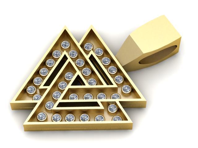 Triangle Earrings PANDANT 3D PRINTABLE MODAL