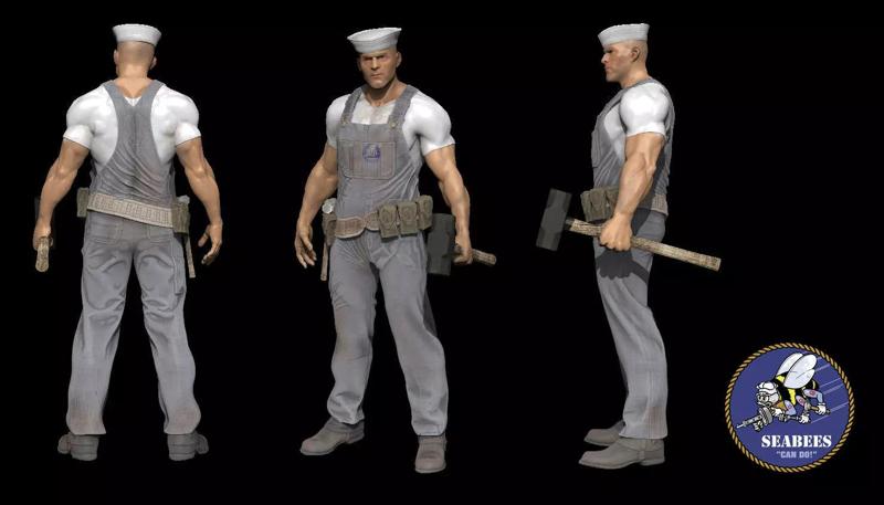 WW2 Navy Seabee- 3d Printable