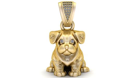 ROLEX LOGO DOG ANIMAL PENDANT 3D PRINTABLE MODEL