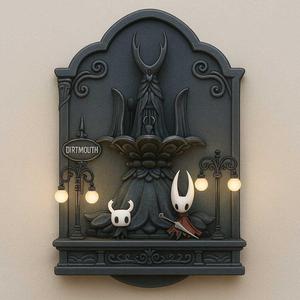 🕯️ Hollow Knight Silksong Wall Art – Dirtmouth Tribute Scene