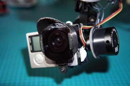 GoPro Hero3 Hero4 lens hood and filter holder for DYS 3-axis SMART gimbal