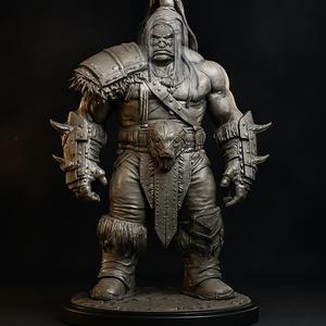 Savage Warlord – Epic Barbarian 3D Printable Statue