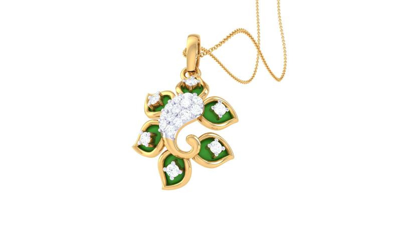 Ganpati Bappa Gold and Diamond Pendant (69)