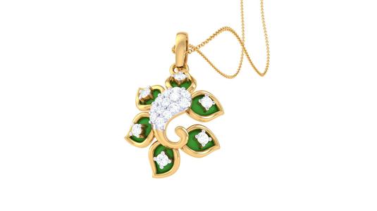Ganpati Bappa Gold and Diamond Pendant (69)