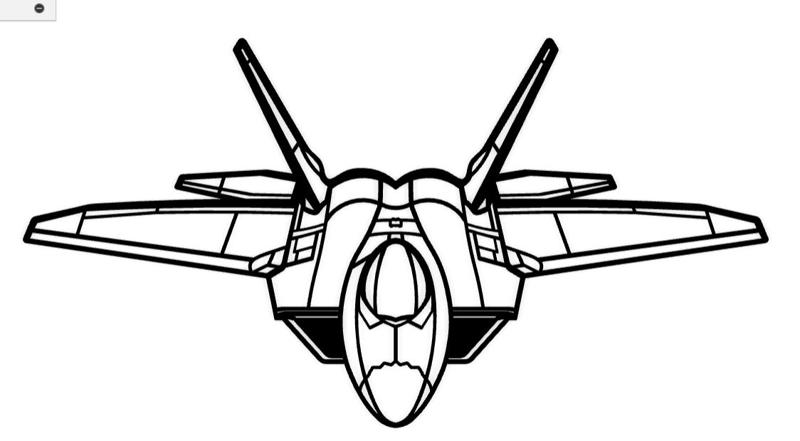 wall art airplane F22 Raptor (large)