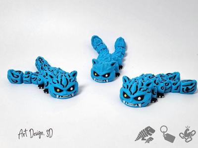 Articulated Two-Tailed Demon Cat - Strong Joints