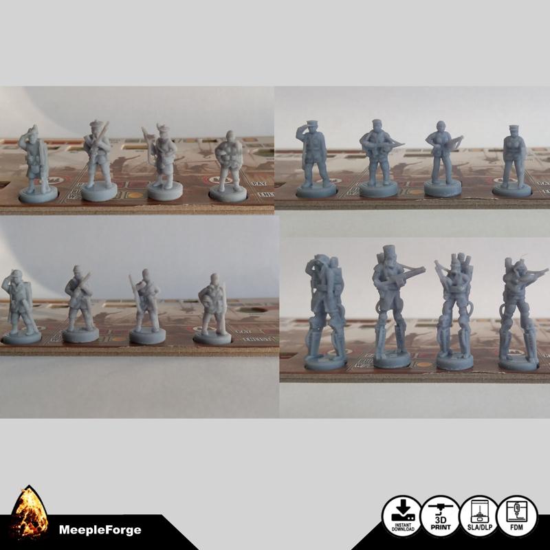 Scythe Recruits Invaders and Rise of Fenris 4 factions 16 minis- (STL file download)