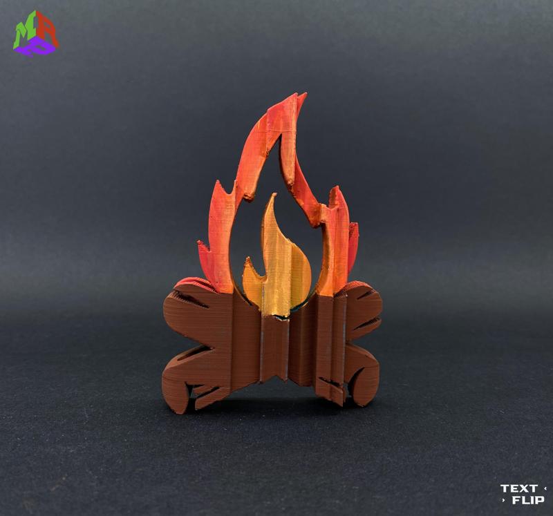 Text Flip - Camp Fire (3 STLs)