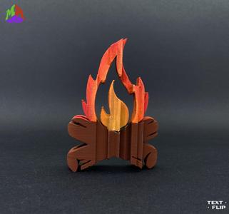 Text Flip - Camp Fire (3 STLs)