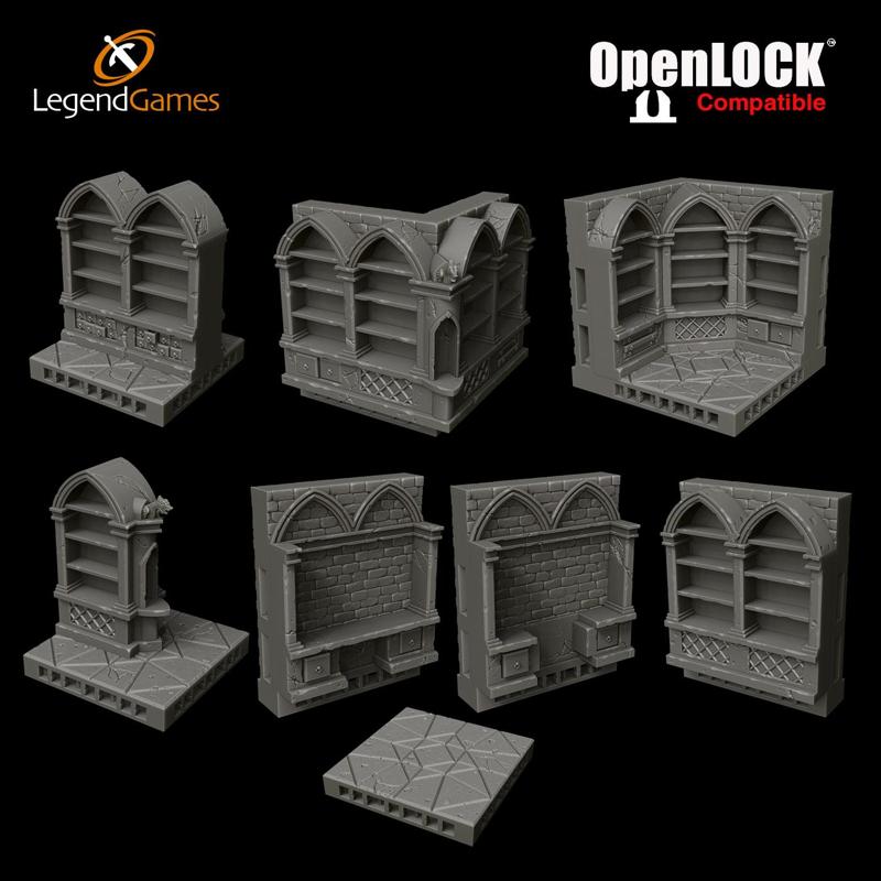 LegendGames OpenLOCK Wizards Library Empty Shelf version