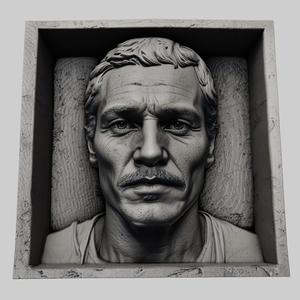 Pedro Pascal head relief actor