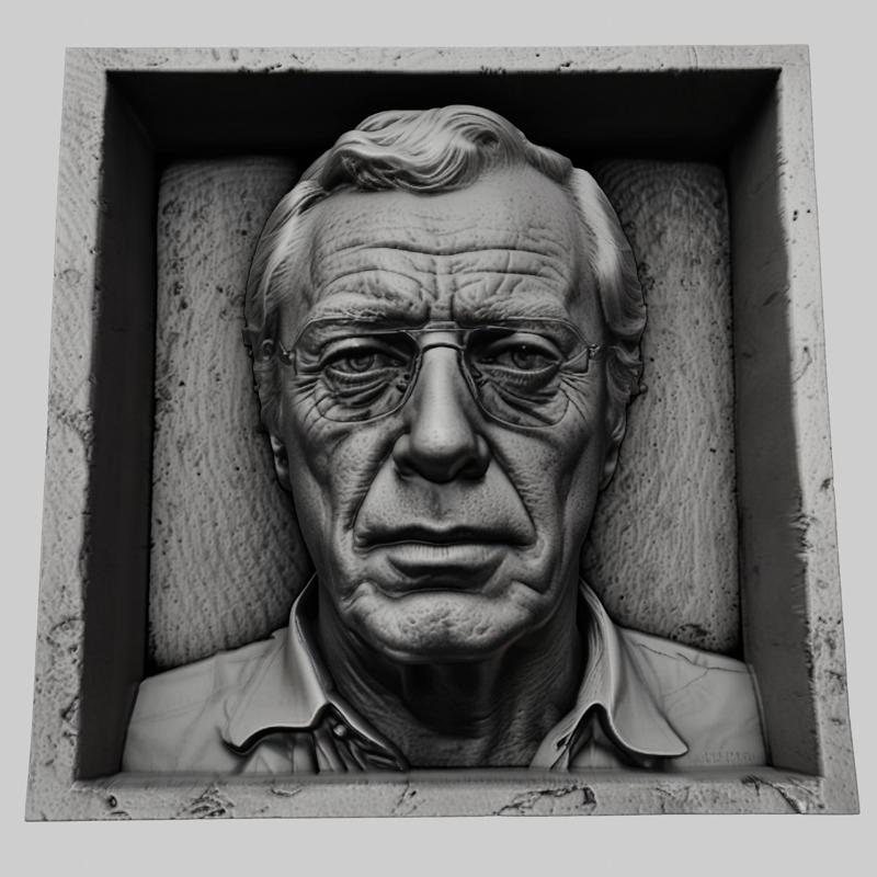 Michael Caine head relief actor