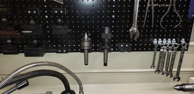Morris taper pegboard holder