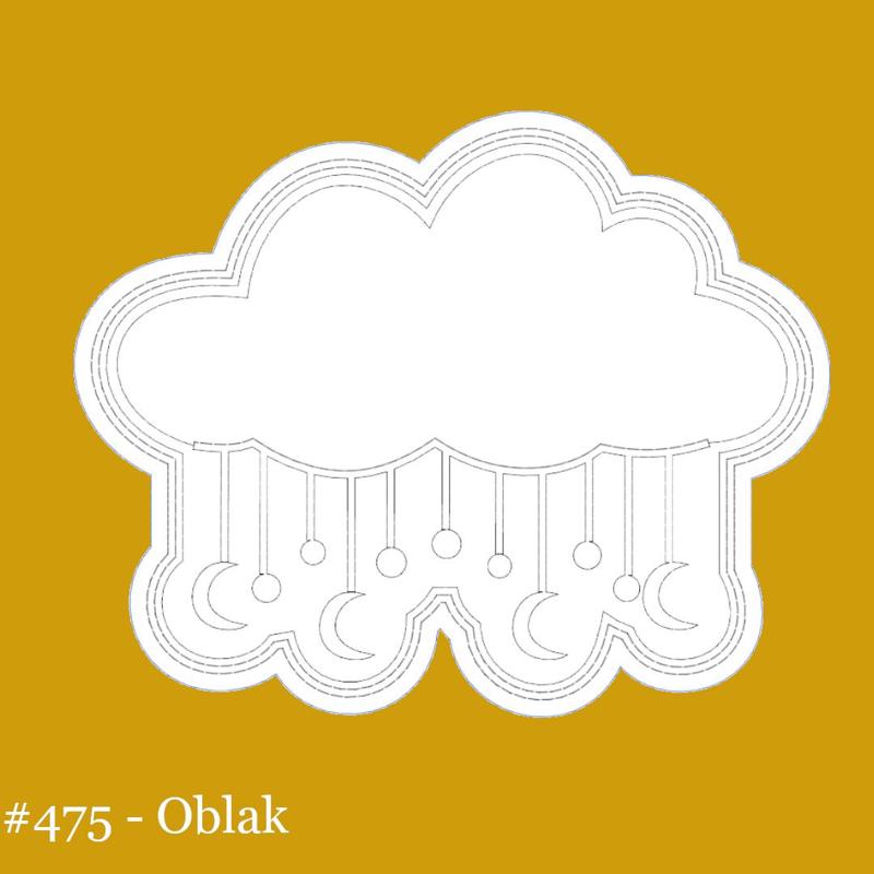 Cloud with moons and stars cookie cutter