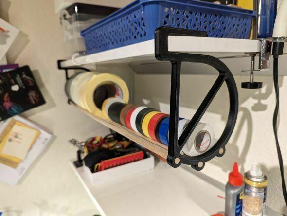Tape Roll Holder hanging under shelf