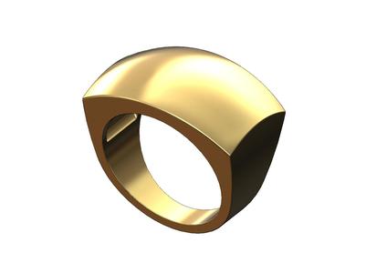 Large rectangular statement dome signet ring 3D print model