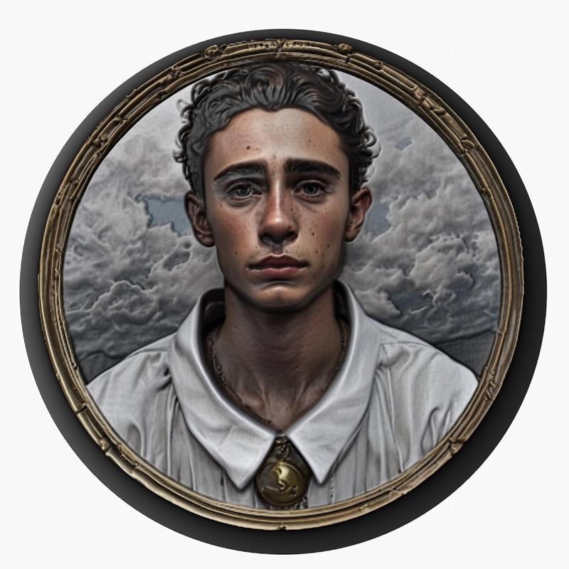Timothee Chalamet medallion pendant