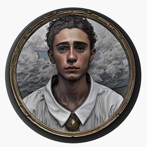 Timothee Chalamet medallion pendant