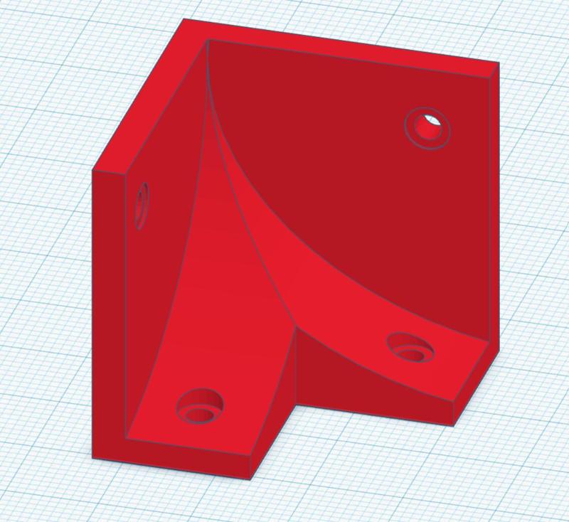 rohová spojka s dierami na skrutky