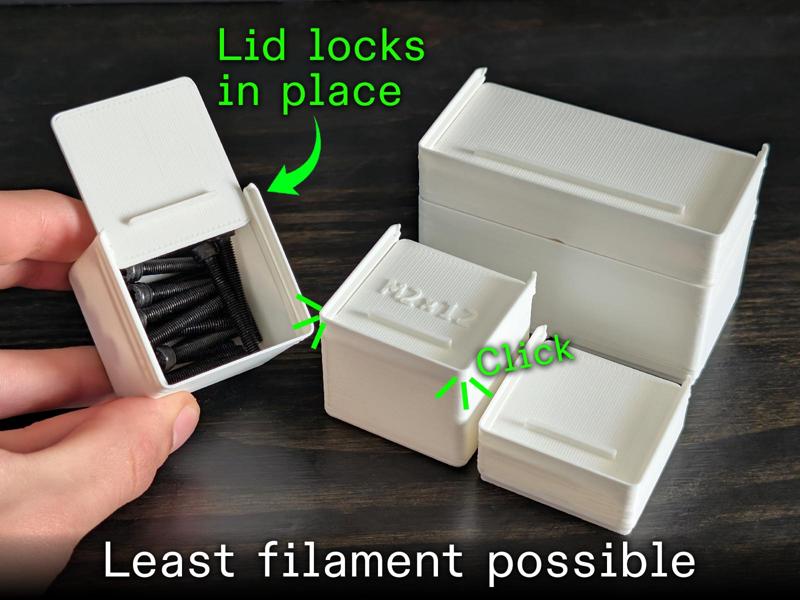 Small Parts Bin with Locking Slide Lid