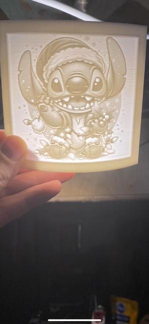 Winter Lithophane: Stitch in the Snow for Christmas