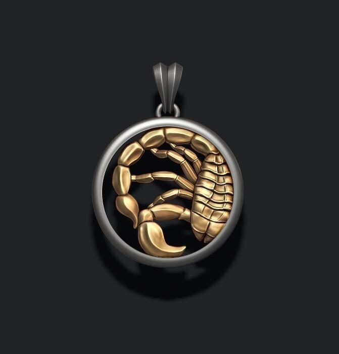 Horoscope Scorpion pendant 3D print model