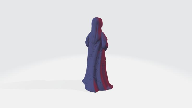 Asian girl statue - 3d printable