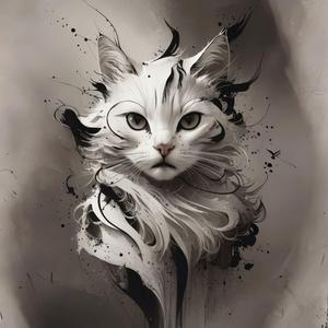 Hueforge shadowed cat