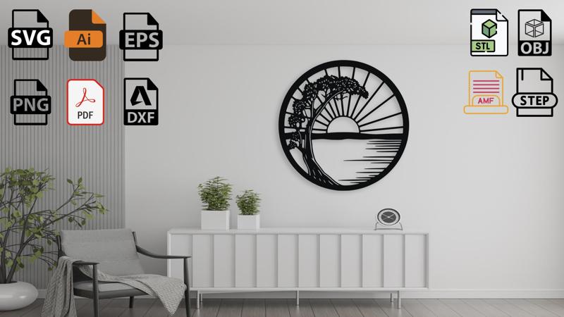 Tree of Life Sunset Wall Decor