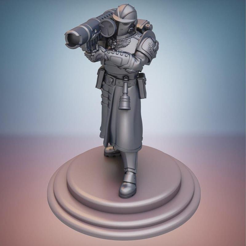 Sanctus Manipulus. Rocket launcher specialist and ammo bearer.