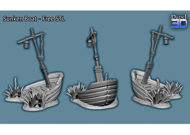 Sunken Boat - FREE STL