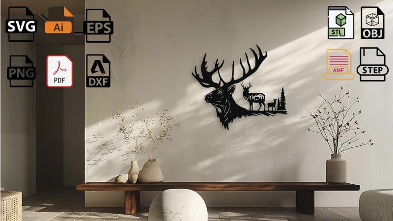 Elk Wall Decor Art