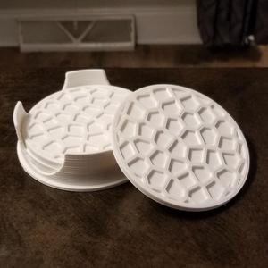 Voronoi coasters and holder